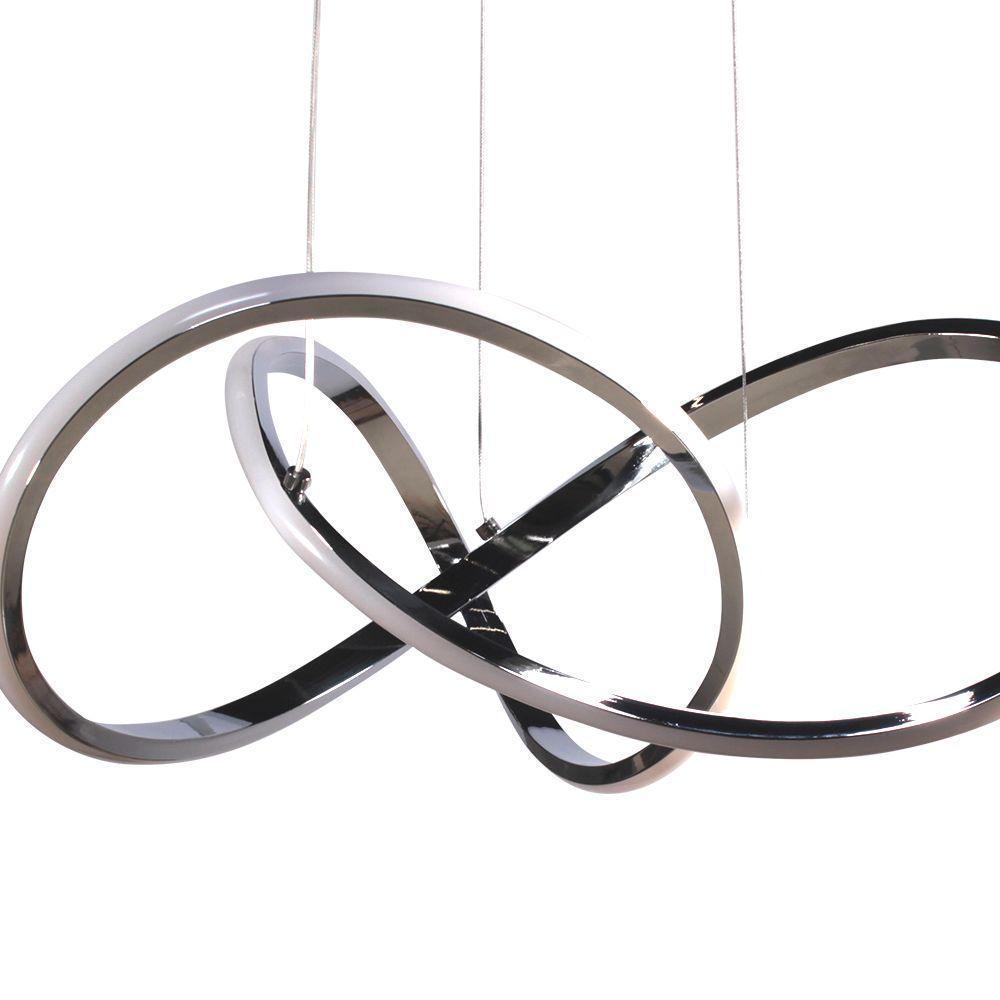 Lustre Pendente Taschibra Tóquio Led Bivolt Cromado - 3