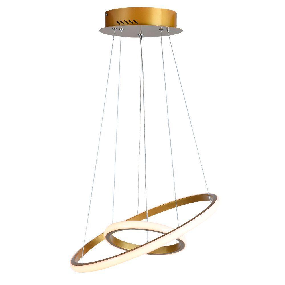 Lustre Pendente Taschibra Montreal 25w Led Bivolt Ouro Fosco - 2