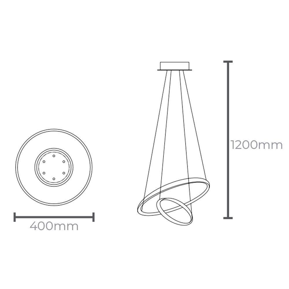 Lustre Pendente Taschibra Montreal 25w Led Bivolt Ouro Fosco - 4