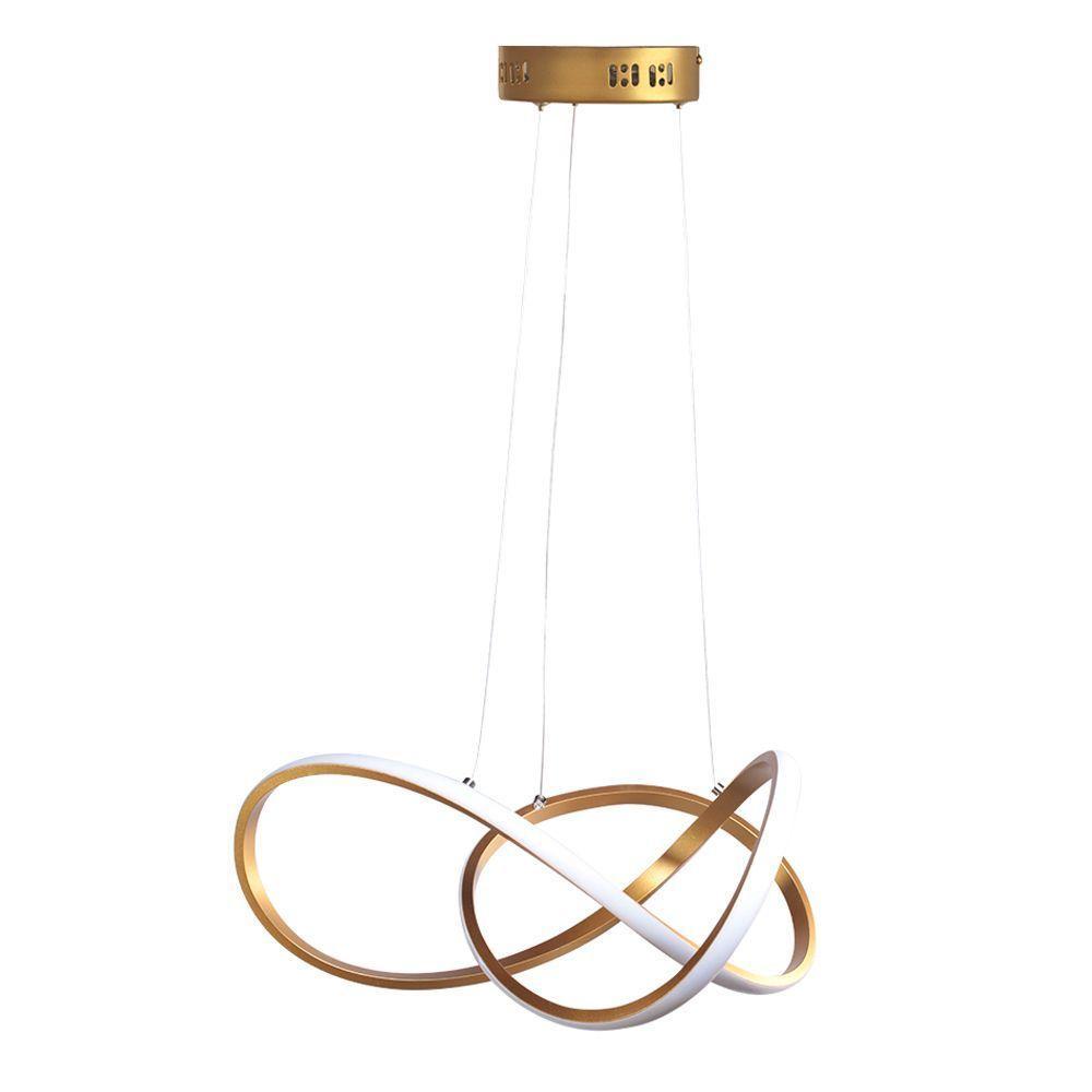 Lustre Pendente Taschibra Tóquio Led Bivolt Ouro Fosco - 2