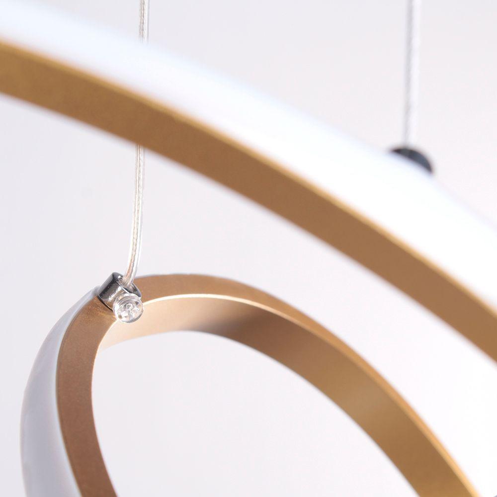 Lustre Pendente Taschibra Tóquio Led Bivolt Ouro Fosco - 3