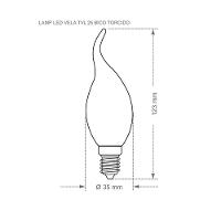 Lâmpada Led Taschibra Vela Bico Torcido 3w Bivolt 2700k Luz Amarela - 2