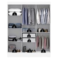 Guarda Roupas Casal Com Espelho 3 Portas De Correr 2 Gavetas Mônaco Maxel Branco - 3