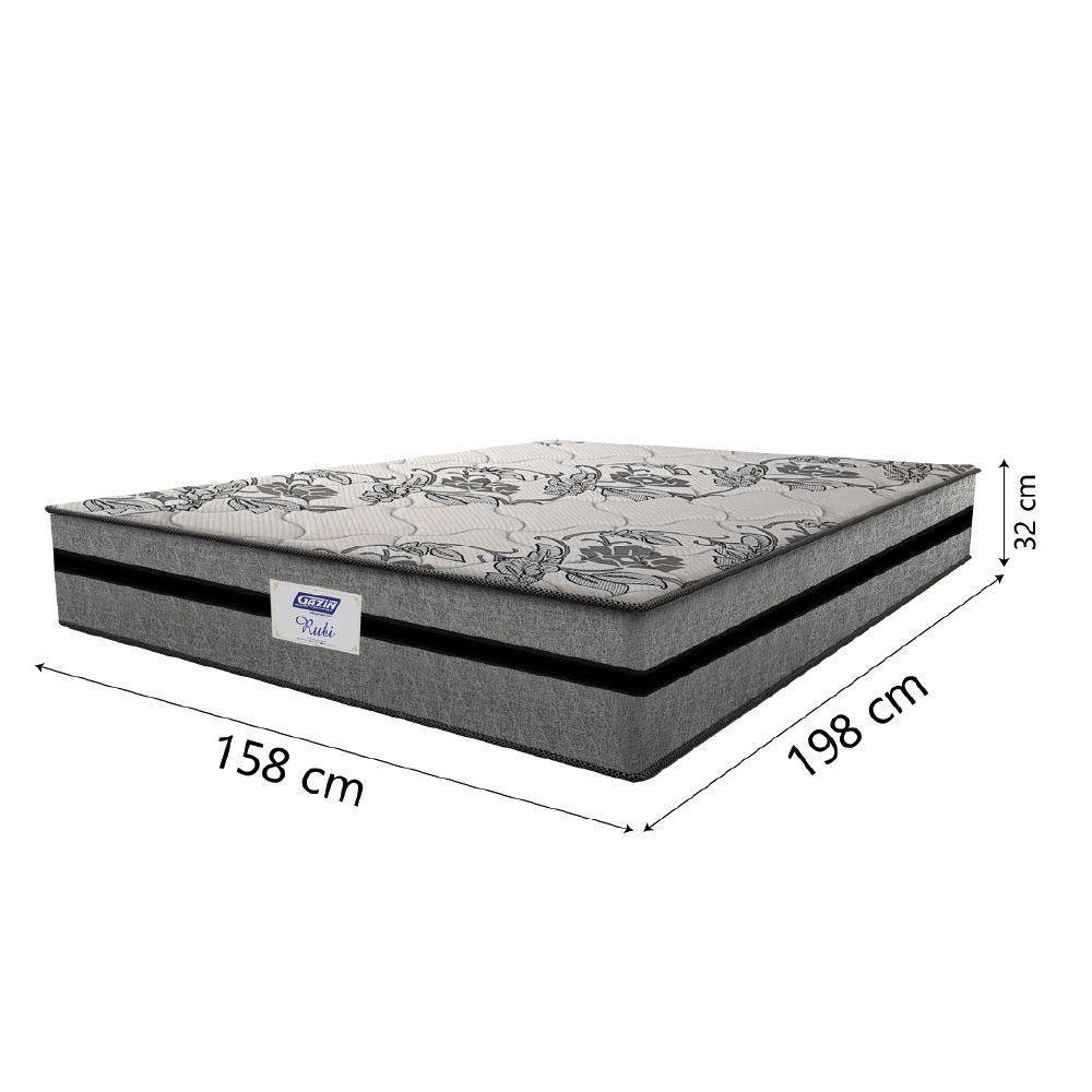 Cama Box Baú Casal Queen Colchão Gazin Com Molas Ensacadas Rubi 158x198x73cm Suede Cinza/Preto - 5