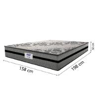 Cama Box Baú Casal Queen Colchão Gazin Com Molas Ensacadas Rubi 158x198x73cm Suede Cinza/Preto - 5