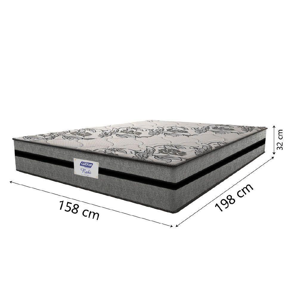 Cama Box Baú Casal Queen Colchão Gazin Com Molas Ensacadas Rubi 158x198x73cm Suede Preto/Cinza - 5