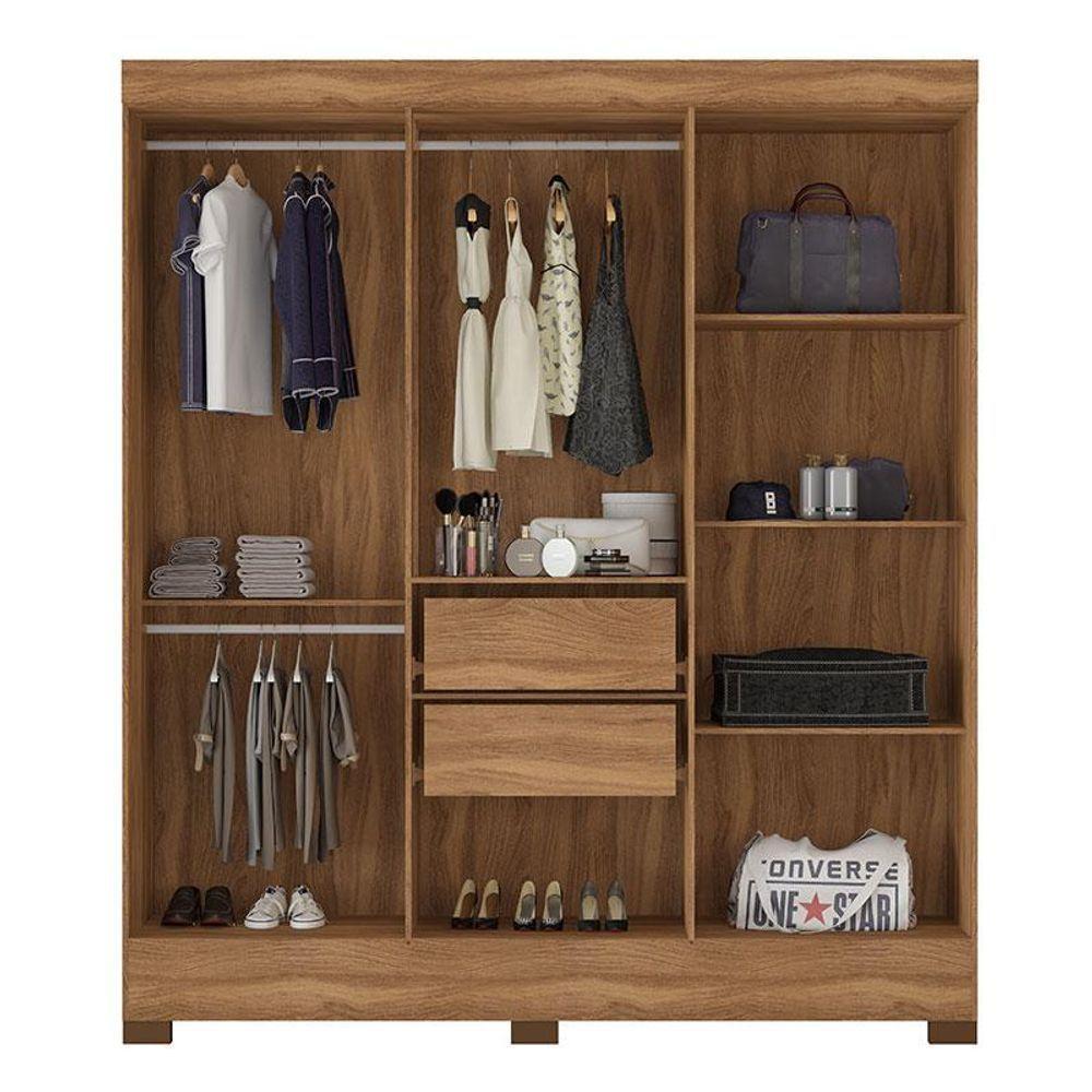 Cômoda Montevidéu E Guarda Roupa Casal Verso Amêndola Off White - Demóbile - 5