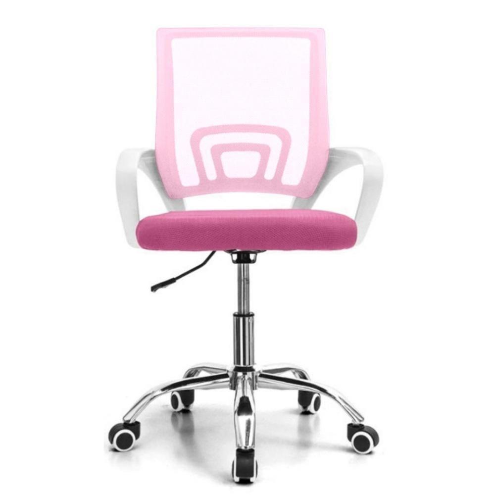 Cadeira De Escritório Secretária Base Cromada Com Rodinha Fortt Lisboa Rosa CSF02-R - 2