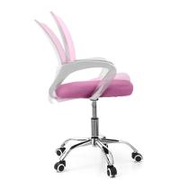 Cadeira De Escritório Secretária Base Cromada Com Rodinha Fortt Lisboa Rosa CSF02-R - 3