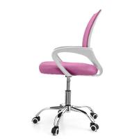 Cadeira De Escritório Secretária Base Cromada Com Rodinha Fortt Lisboa Rosa CSF02-R