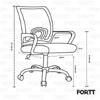 Cadeira De Escritório Secretária Base Cromada Com Rodinha Fortt Lisboa Rosa CSF02-R - 5