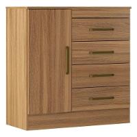 Cômoda Montevidéu E Guarda Roupa Casal Munique Amêndola Touch Com Espelho - Demóbile - 5