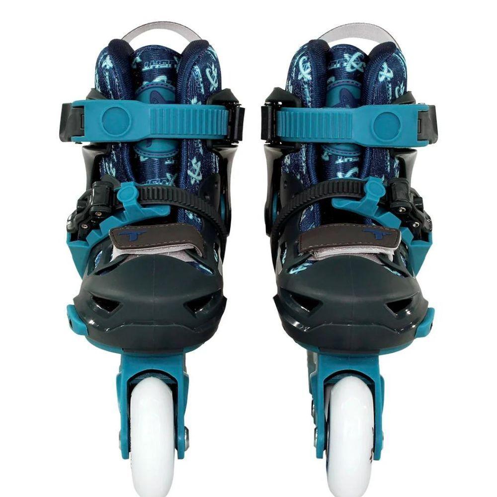 Patins Infantil X-light Azul Com Rodas Led (par) Tam: M (29-32) - 3