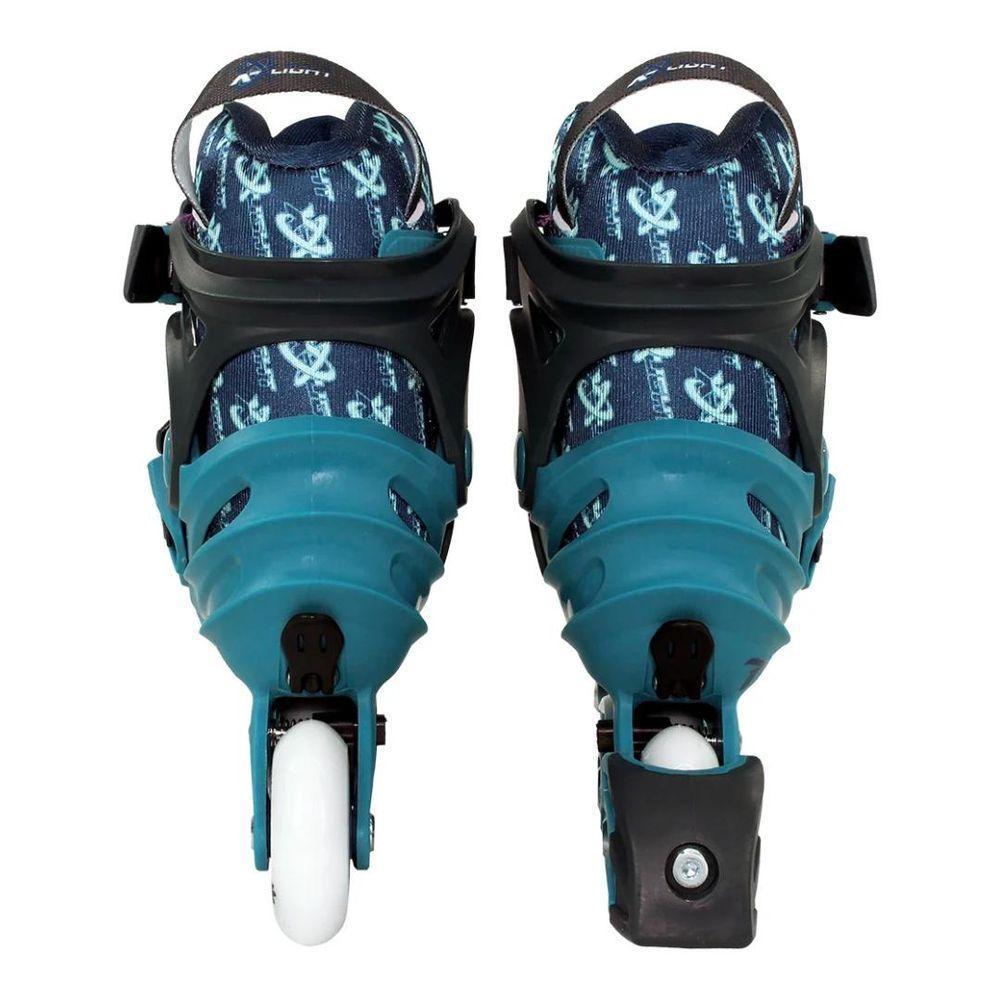 Patins Infantil X-light Azul Com Rodas Led (par) Tam: M (29-32) - 9