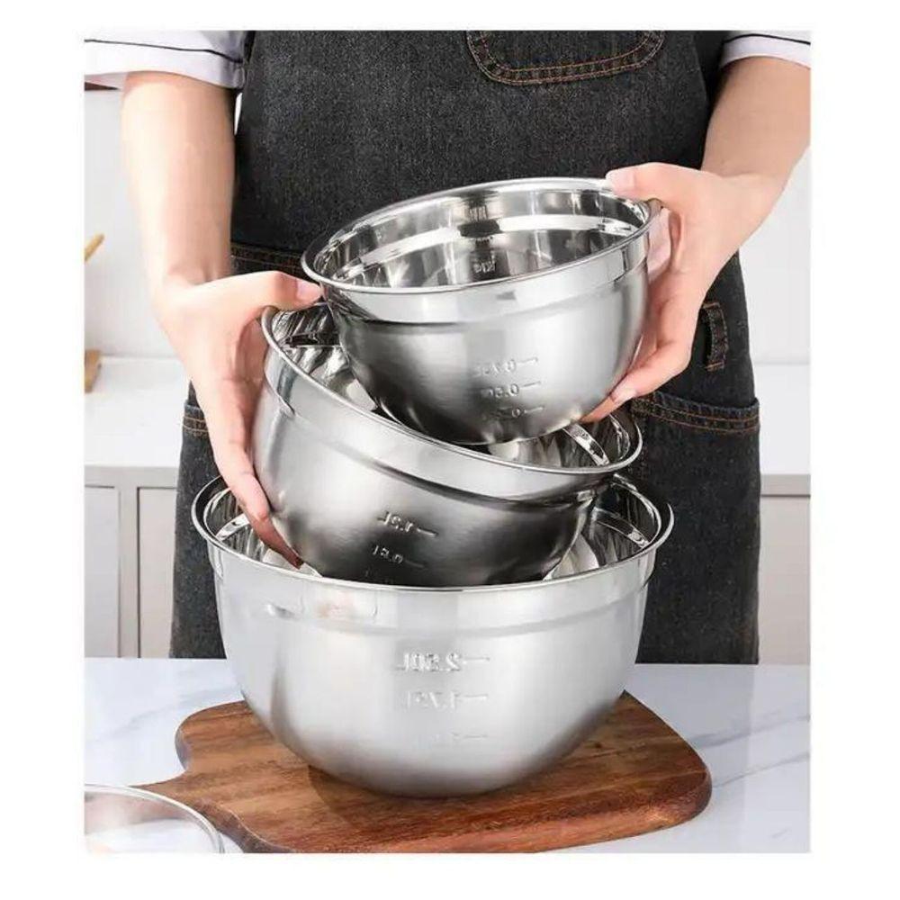 Tigela Mixing Bowl Aço Inox Salada Molho Creme Multiuso 18cm - 8