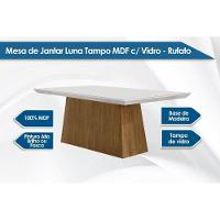 Sala De Jantar Completa Luna Tampo Madeirado C- Vidro Reto 180x90 E 6 Cadeiras Amsterdã Imbuia - Veludo Capuccino - Rufato - 2