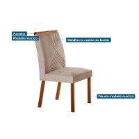 Sala De Jantar Completa Londrina C- Tampo Madeirado Canto Reto 180x90cm E 6 Cadeiras Amsterdã Imbuia-capuccino-suede Capuccino - Rufato - 3