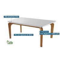 Sala De Jantar Completa Londrina Tampo Madeirado C- Vidro Curvo 180x90 E 6 Cadeiras Amsterdã Imbuia - Veludo Capuccino - Rufato - 3