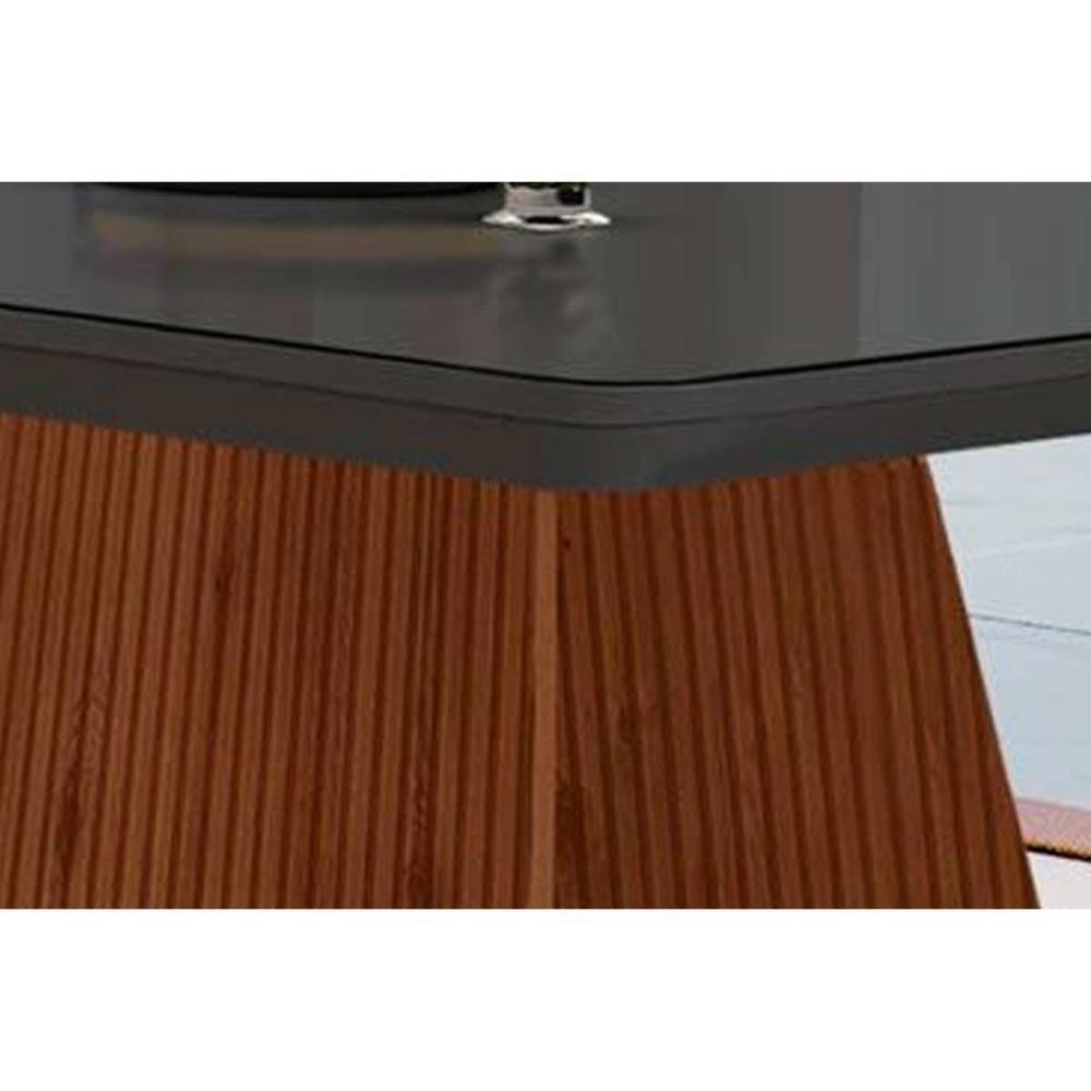 Sala De Jantar Completa Luna Tampo Madeirado C- Vidro Curvo 120x80 E 4 Cadeiras Amsterdã Imbuia - Veludo Capuccino - Rufato - 8