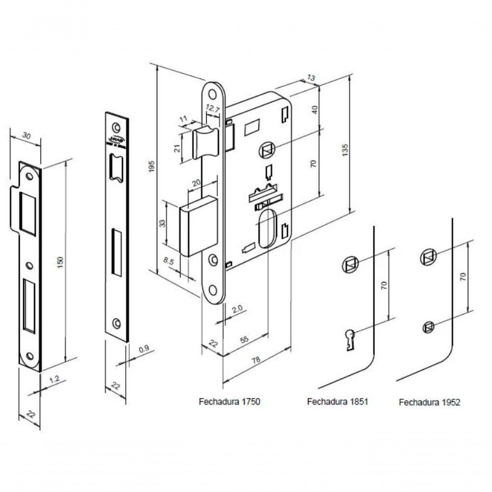 Fechadura Externa Duna 3 Maq 55 Imab Antique - 2
