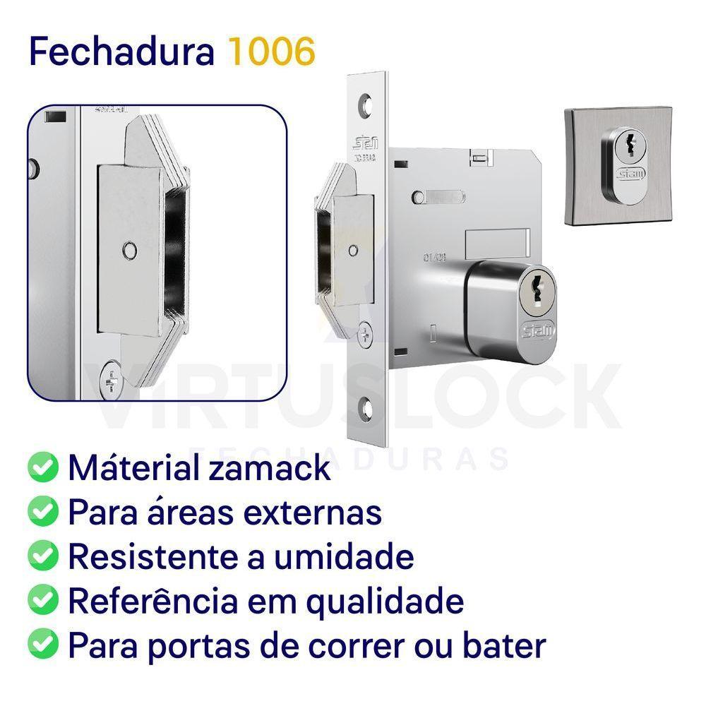 Fechadura Stam Correr-bater Externa 1006 Escovado - 4