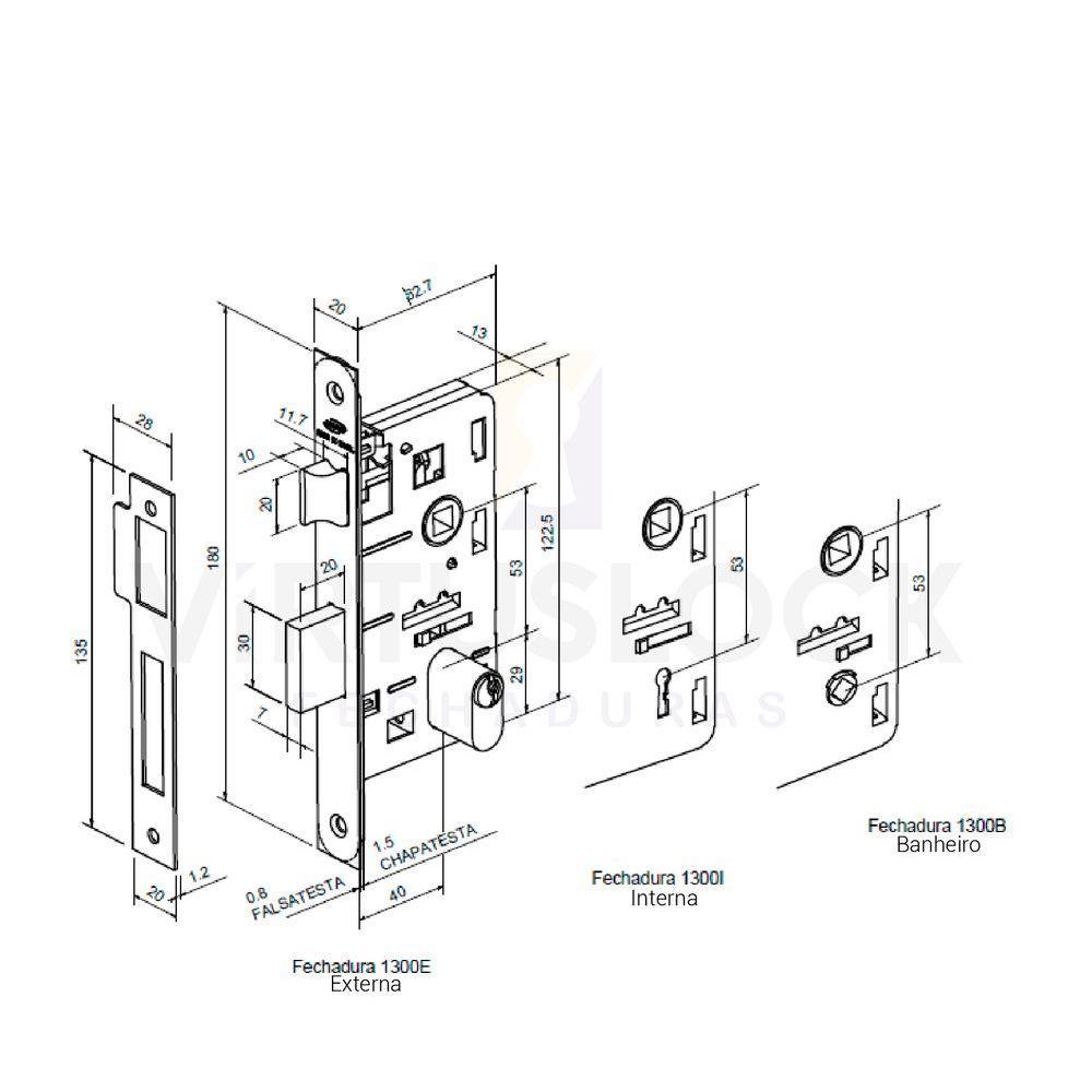 Fechadura Externa Duna 3 Maq 40 Imab Acetinado - 2