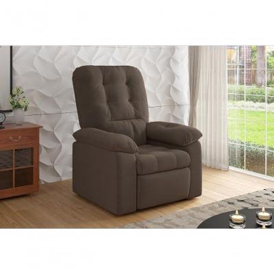 Poltrona Esmeralda Retrátil/reclinável Suede Marrom - Xflex Sofás