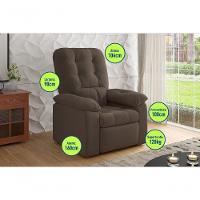 Poltrona Esmeralda Retrátil/reclinável Suede Marrom - Xflex Sofás - 4