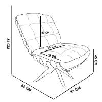 Kit 1 Poltrona e 1 Puff Giratório Costela Suede Drossi Bege - 2