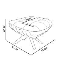 Kit 1 Poltrona e 1 Puff Giratório Costela Suede Drossi Bege - 6
