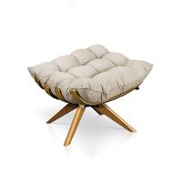 Kit 1 Poltrona e 1 Puff Giratório Costela Suede Drossi Bege - 8