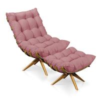 Kit 01 Poltrona e 01 Puff Giratório Costela Base - 1