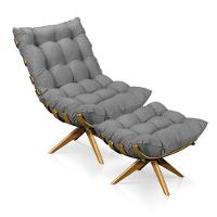 Kit 01 Poltrona e 01 Puff Giratório Costela Base - 1