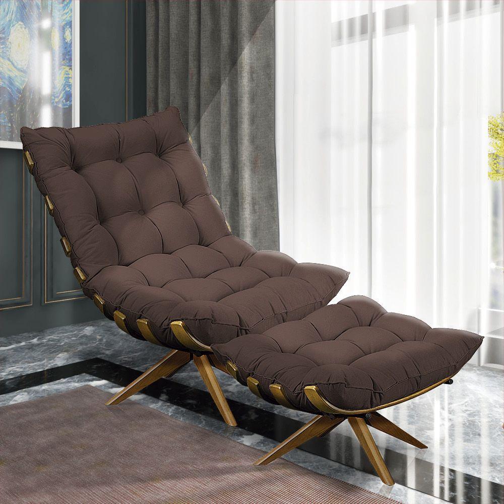 Kit 01 Poltrona e 01 Puff Giratório Costela Base - 2