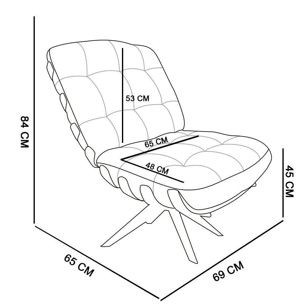 Kit 01 Poltrona e 01 Puff Giratório Costela Base - 9