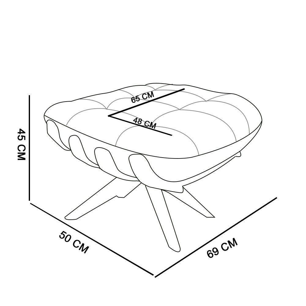 Kit 01 Poltrona e 01 Puff Giratório Costela Base - 10