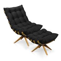 Kit 01 Poltrona e 01 Puff Giratório Costela Base - 1