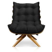 Kit 01 Poltrona e 01 Puff Giratório Costela Base