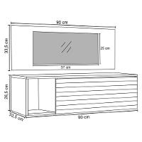 Penteadeira Suspensa Com Painel E Espelho Joy Preto - 2