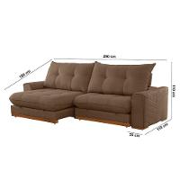Sofá Argo Veludo 02 Módulos 120 Cm B25cm Meu Sofá Online B016 Veludo Marrom - 2