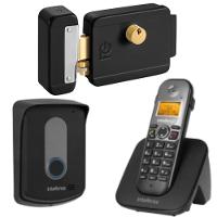 Kit Interfone Telefone e Porteiro Sem Fio TIS 5010 + Fechadura Preta Reversível FCFEC01N TIS5010 - 1