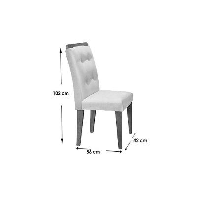 Sala De Jantar Completa Luna C- Tampo Madeirado Vidro Canto Curvo 120x80cm E 4 Cadeiras Imperatriz Imbuia-grafite - Suede Creme - Rufato