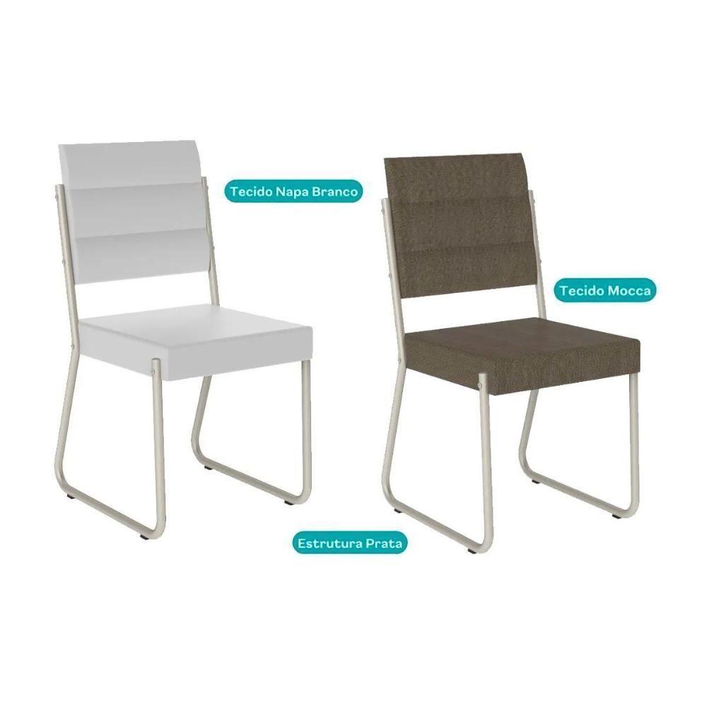 Cadeira Sala De Jantar 1736 Kit 6 Uni Preto- Courano Preto - Carraro - 5