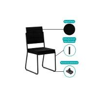 Cadeira Sala De Jantar 1736 Kit 6 Uni Preto- Courano Preto - Carraro