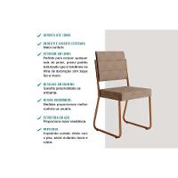 Sala De Jantar Completa 1547 Aço C- Tampo Madeirado 160x90cm E 6 Cadeiras 1736 Preto-legno-courano Preto - Carraro - 7