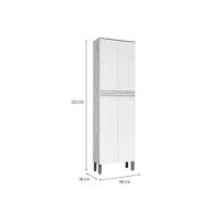 Módulo Cozinha Ronipa Nápoli Prime Paneleiro C- 4 Portas 66x222cm Amendoa-off White-ronipa - 3