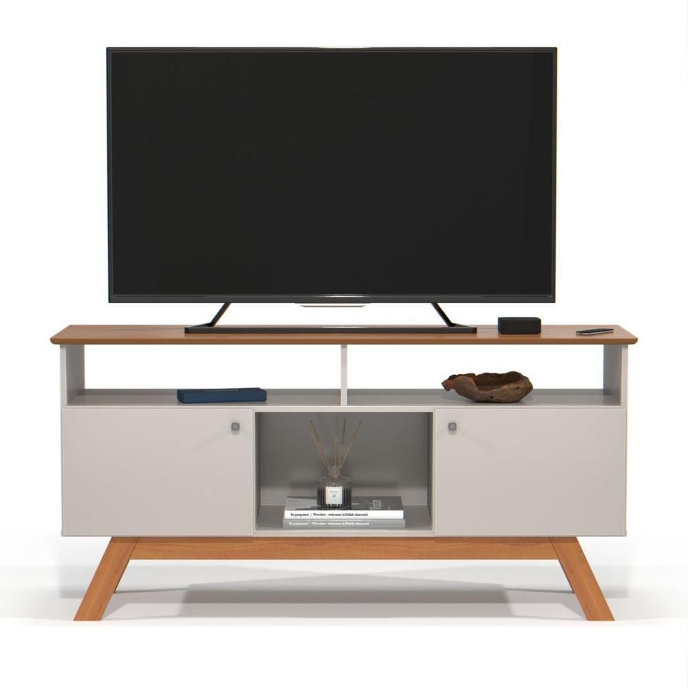 Rack Para Tv Com 3 Nichos Manchester Off White Nature - 2