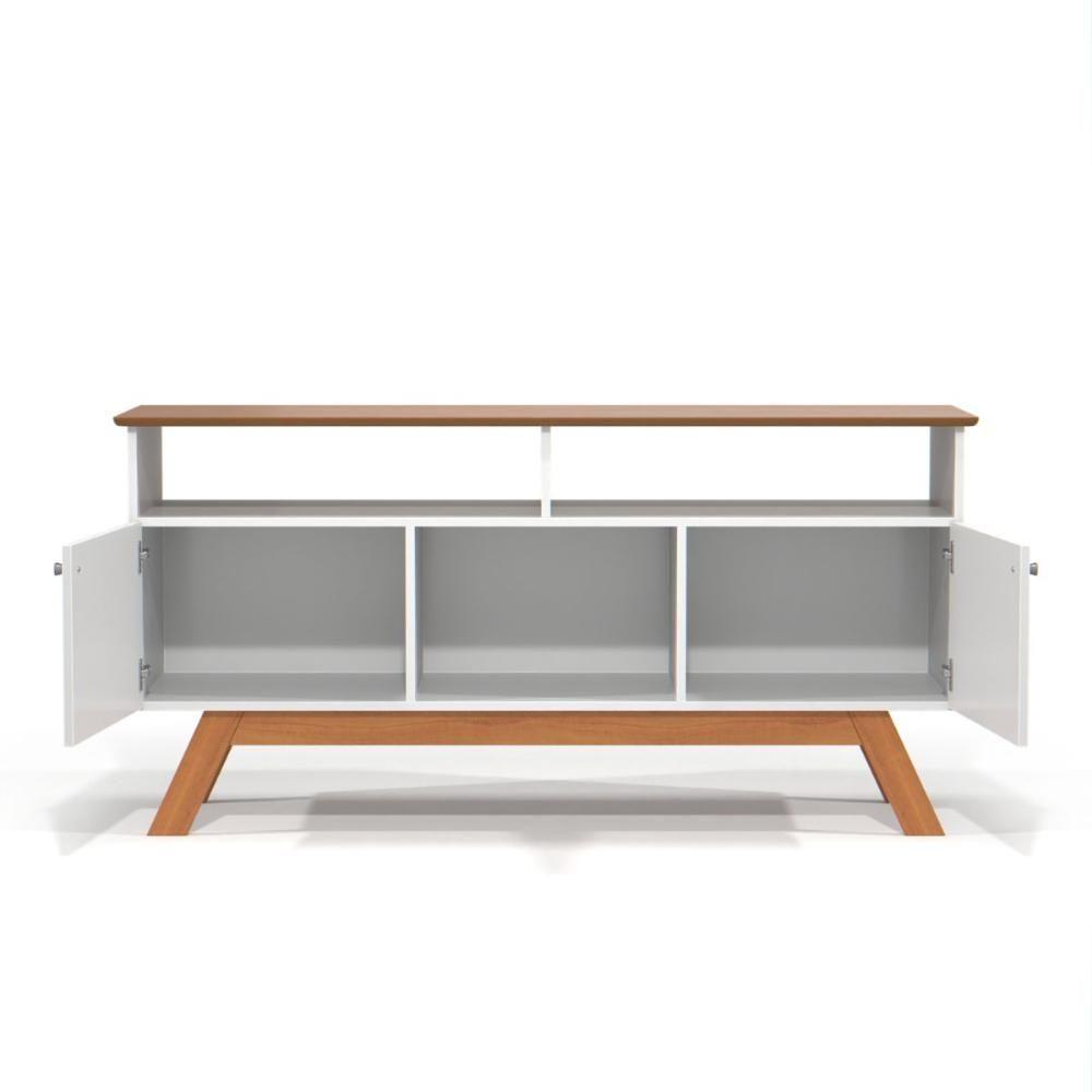 Rack Para Tv Com 3 Nichos Manchester Branco Nature - 3