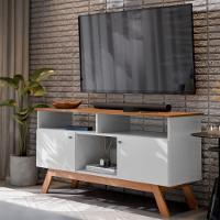 Rack Para Tv Com 3 Nichos Manchester Branco Nature - 1