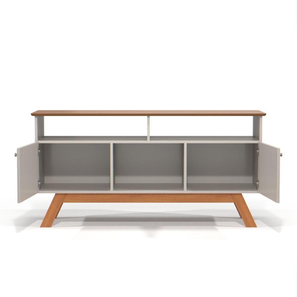 Rack Para Tv Com 3 Nichos Manchester Off White Nature - 3